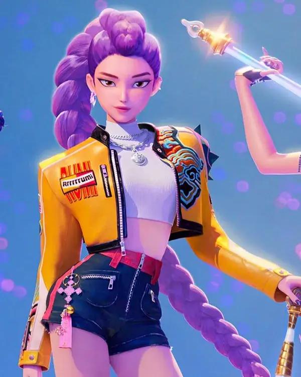 KPop Demon Hunters Rumi Yellow Cropped Jacket