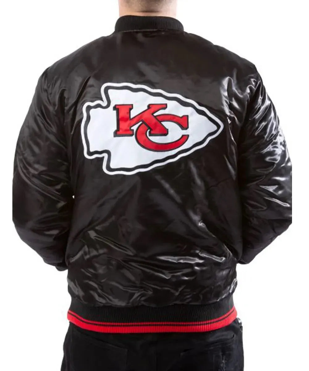 Kansas City Chiefs Black Satin Jacket