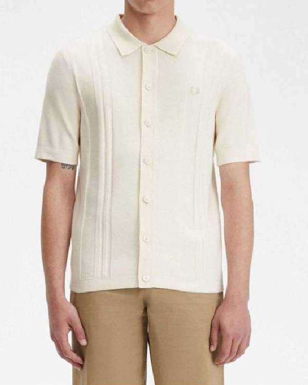 Karen Pirie Karen White Ribbed Polo Top Clanton Jacket