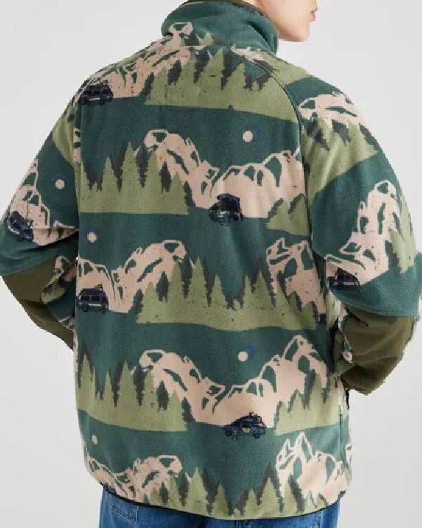 Karen Pirie Printed Fleece Sweatshirt Clanton Jacket