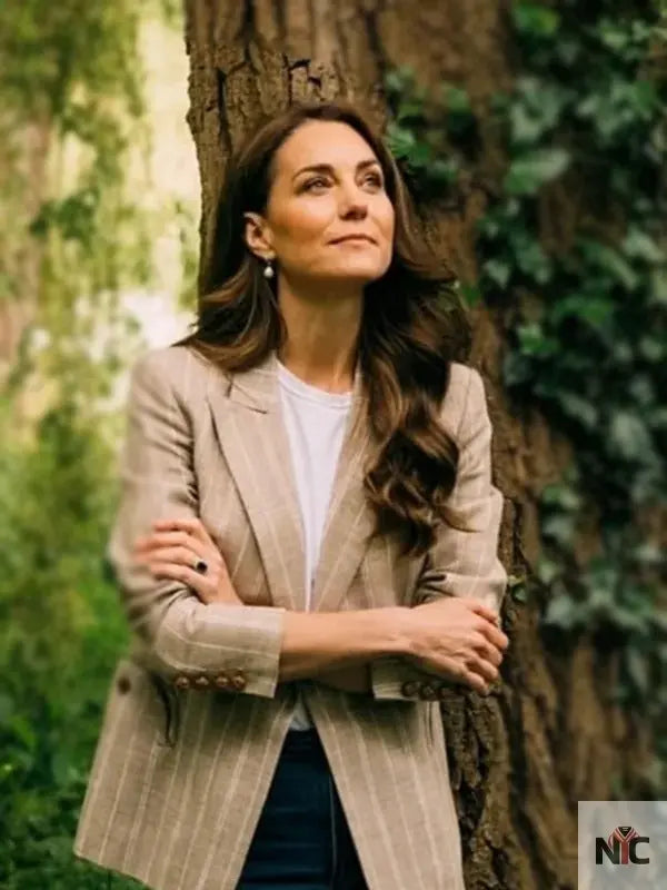 Kate Middleton Blaze Milano Pinstriped Blazer Clanton Jacket