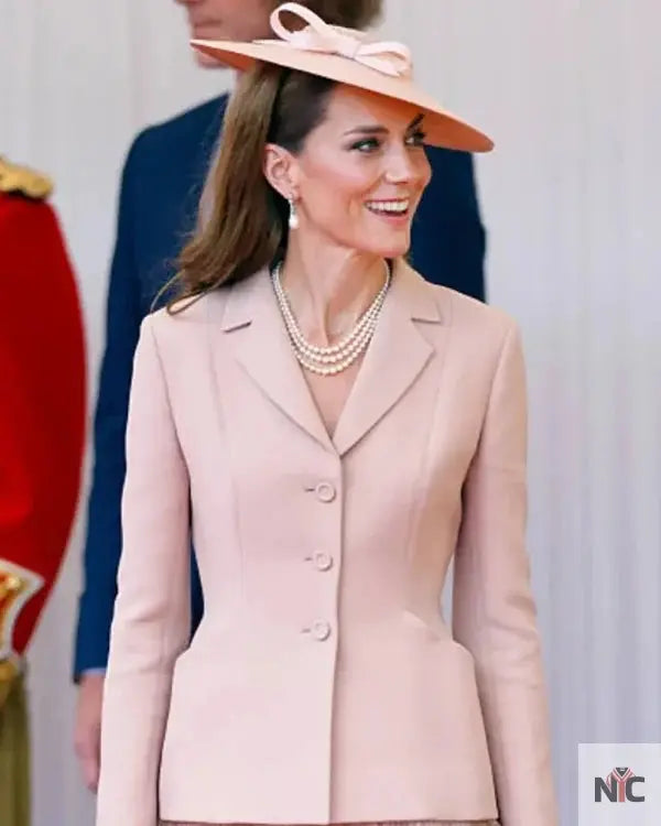 Kate Middleton Royal Dais Pink Blazer Clanton Jacket