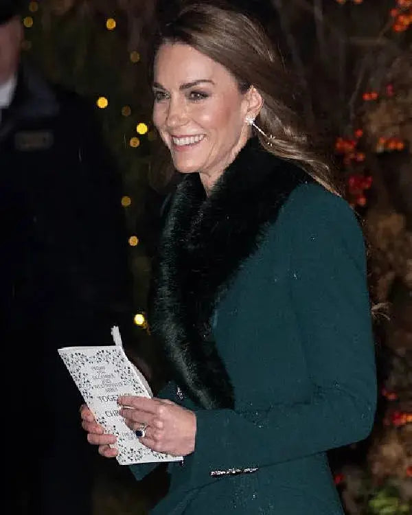 Kate Middleton Christmas Carol Service Ceremony Blue Coat