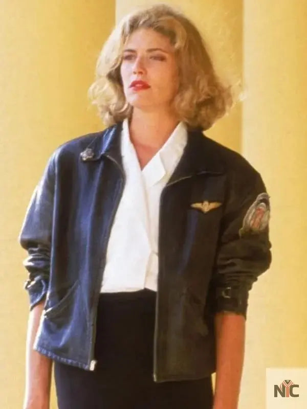 Kelly McGillis Top Gun Leather Jacket Clanton Jacket