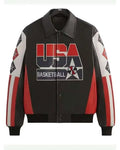 Kevin Durant Olympic 2026 Black Leather Jacket