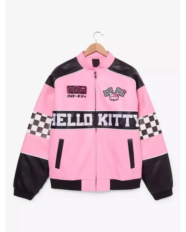 Kina Tavarozi Sanrio Pink Racing Leather Jacket