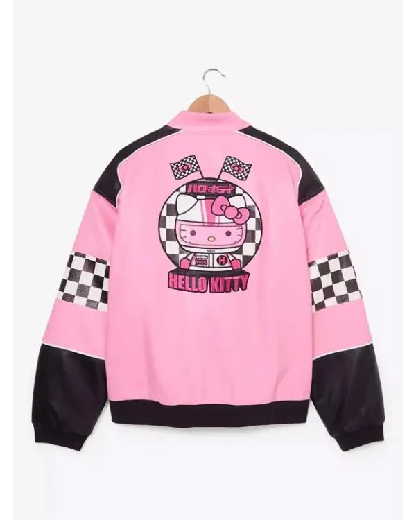 Kina Tavarozi Sanrio Pink Racing Leather Jacket