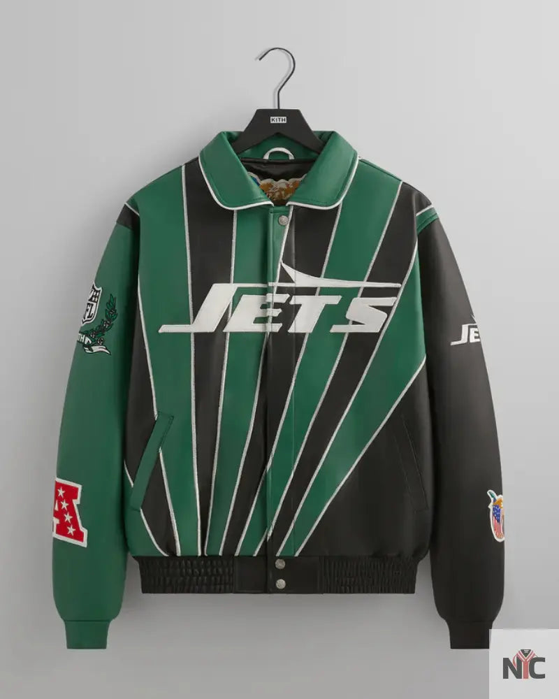 Kith & Jeff Hamilton for the NFL: Jets Leather Varsity Jacket Clanton Jacket