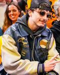 Knicks NBA Game Timothee Chalamet Leather Jacket