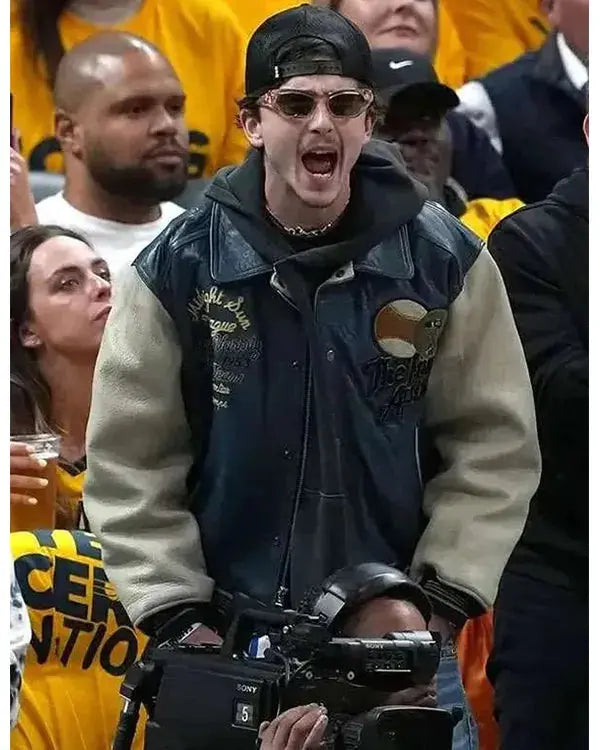 Knicks NBA Game Timothee Chalamet Leather Jacket