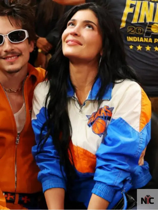 Kylie Jenner Knicks Game Vintage Jacket Clanton Jacket