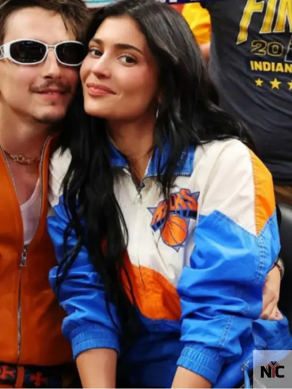 Kylie Jenner Knicks Game Vintage Jacket Clanton Jacket