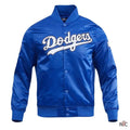 LA Dodgers Big Logo Blue Satin Jacket Clanton Jacket