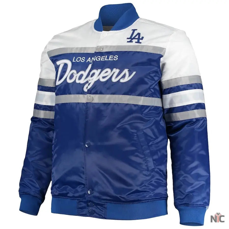 LA Dodgers Coaches Royal Blue And Gray Varsity Jacket Clanton Jacket