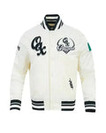 LMB Oaxaca Warriors Cream Satin Varsity Jacket