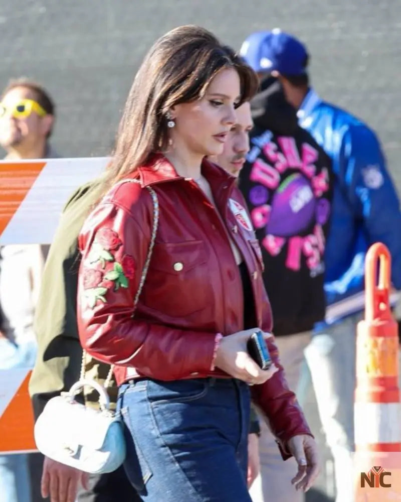 Lana Del Rey Super Bowl LVIII Red Jacket Clanton Jacket
