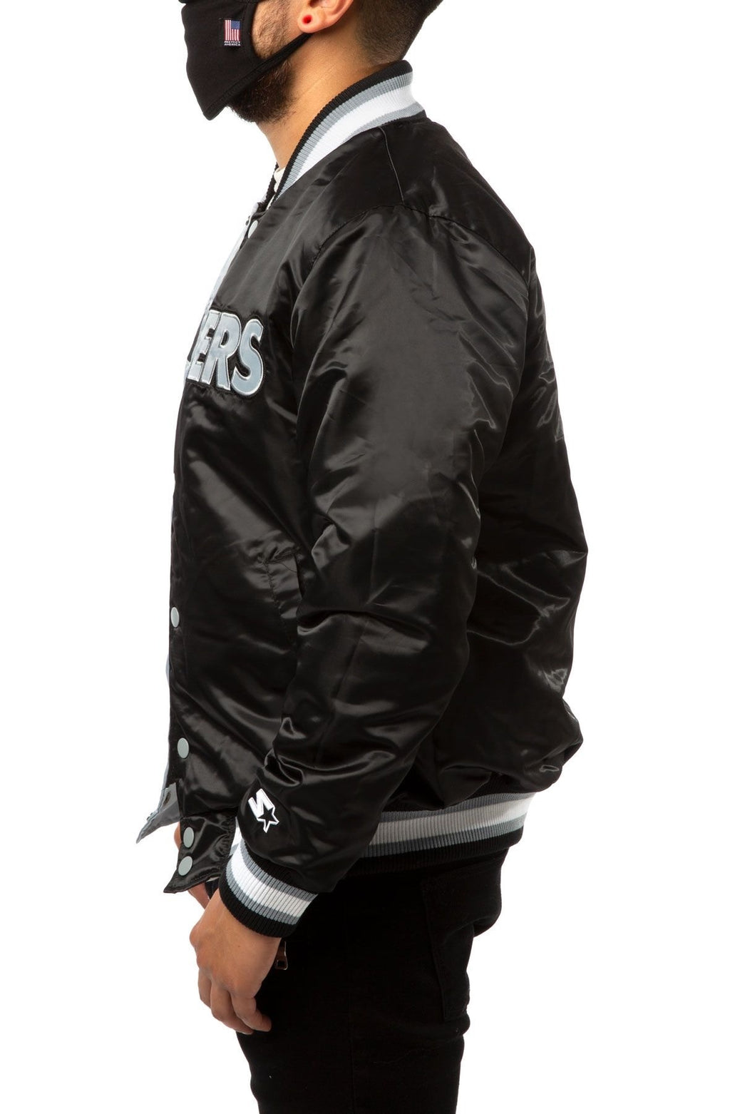 Las Vegas Raiders Black And Grey Satin Jacket
