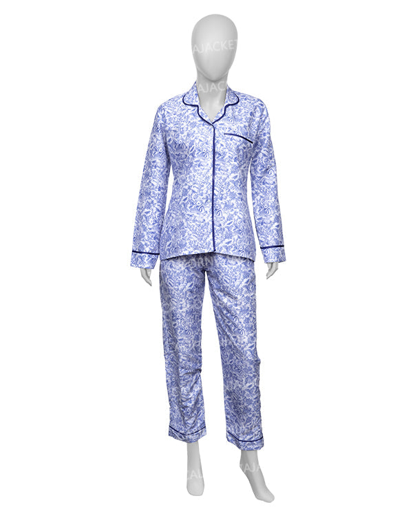 Leanne S01 Leanne Morgan Blue Printed Pajamas