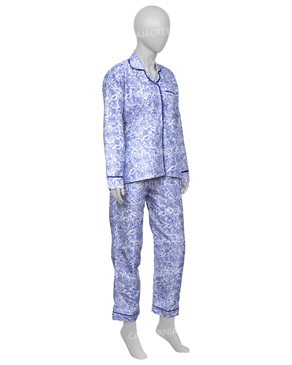 Leanne S01 Leanne Morgan Blue Printed Pajamas