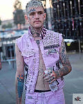 Lil Peep Pink Studded Vest Clanton Jacket