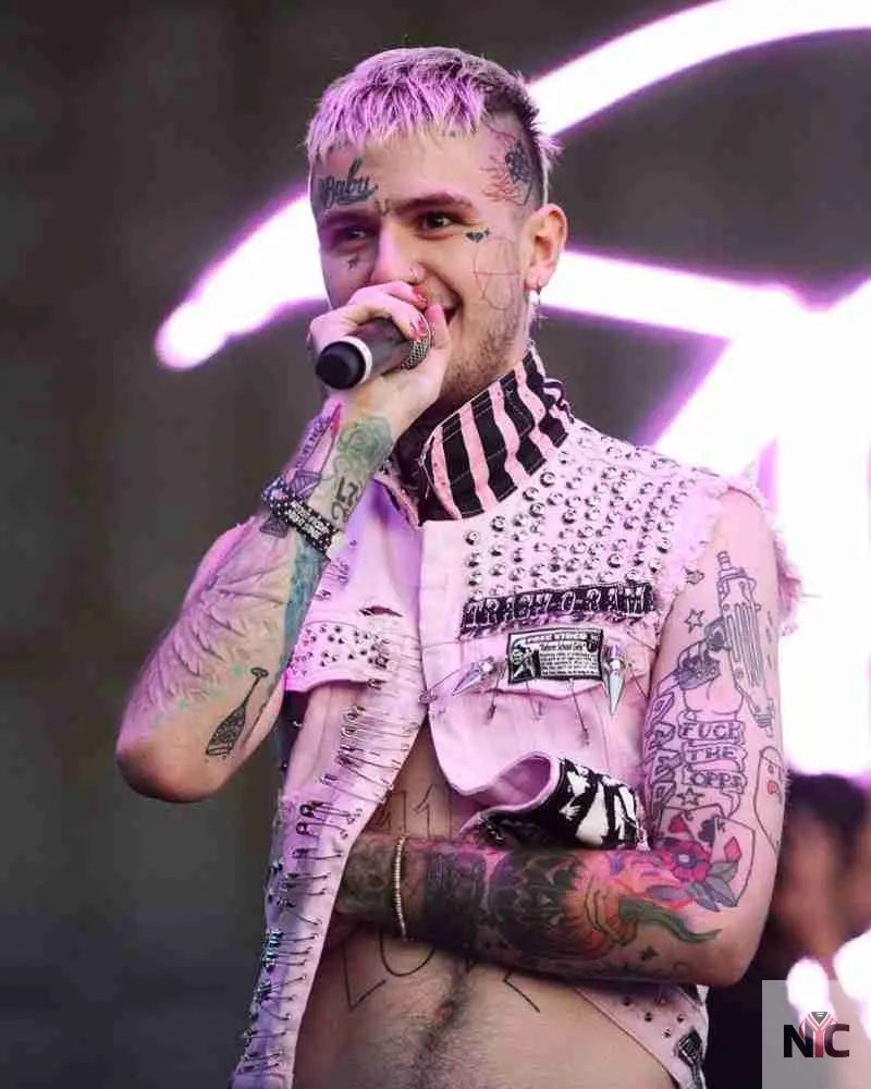 Lil Peep Pink Studded Vest Clanton Jacket