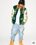 Lil Wayne for OVO x NFL Green Varsity Jacket Clanton Jacket