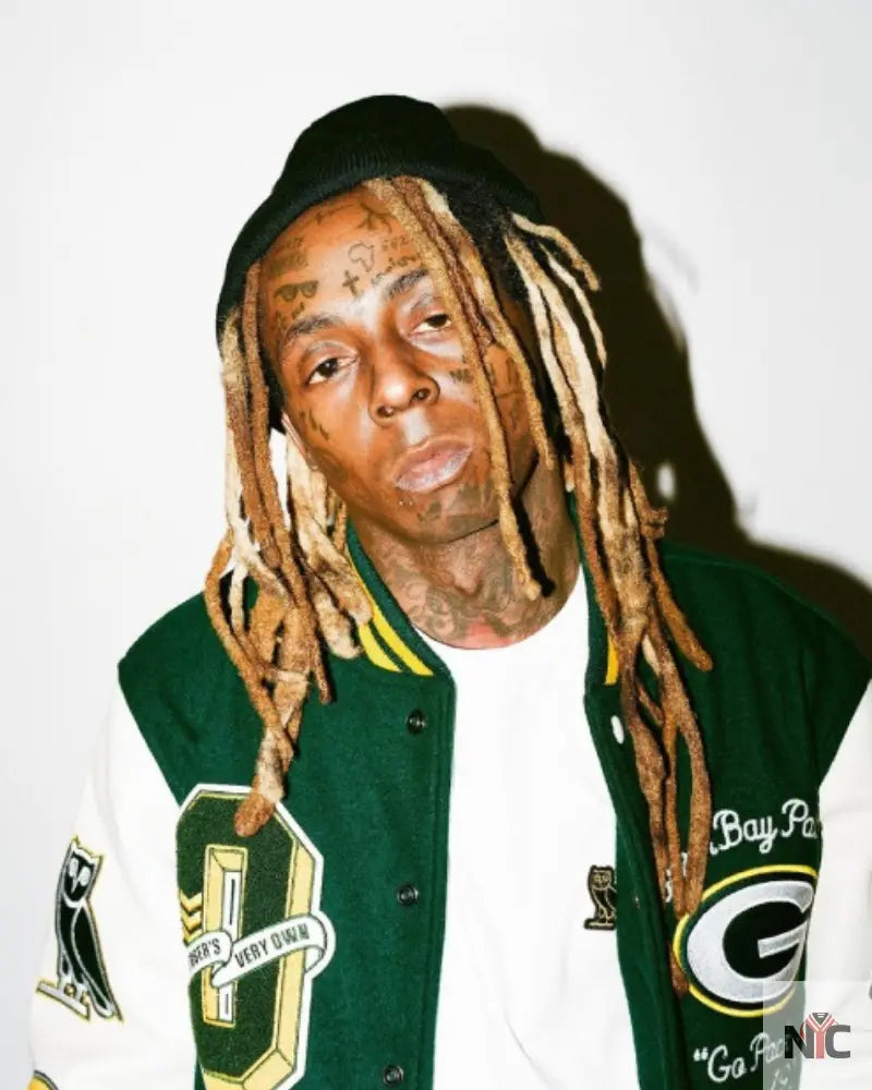 Lil Wayne for OVO x NFL Green Varsity Jacket Clanton Jacket