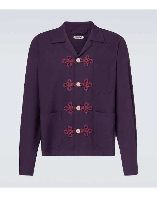 Live with Kelly & Mark Colman Domingo Purple Embroidered Shirt