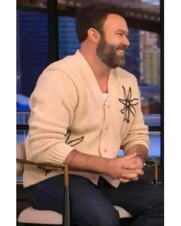 Live with Kelly and Mark Taran Killam Beige Floral Cardigan