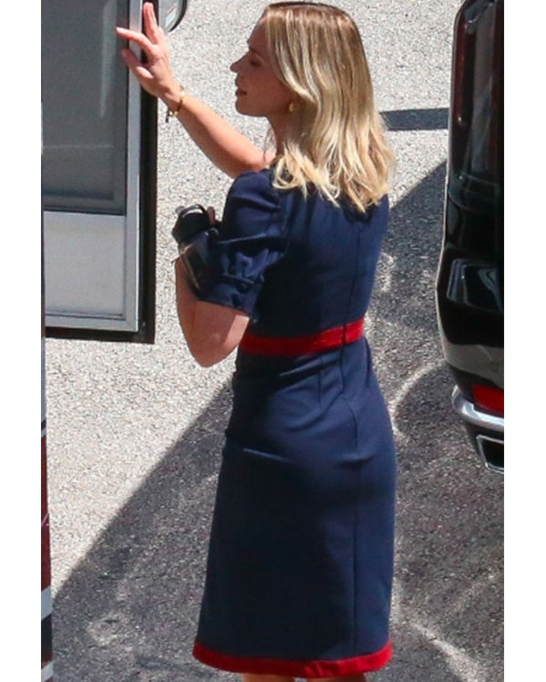 Pain Hustlers 2023 Emily Blunt Blue Dress