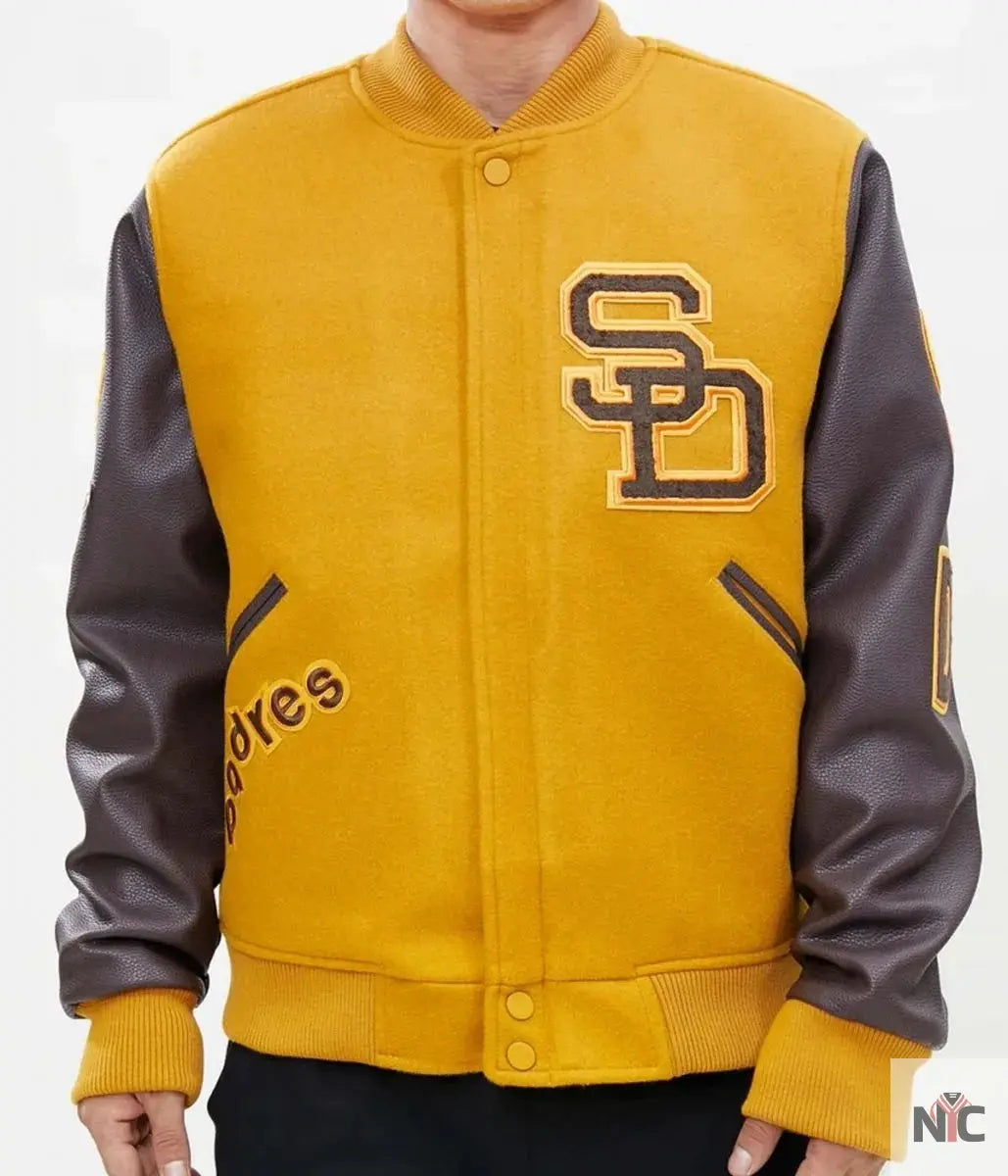 Logo San Diego Padres Full-Zip Varsity Jacket Clanton Jacket