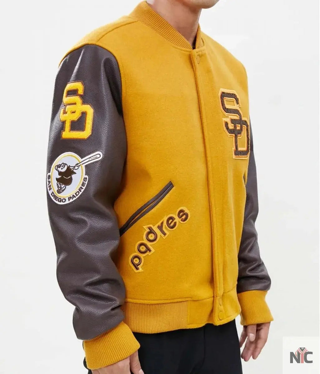 Logo San Diego Padres Full-Zip Varsity Jacket Clanton Jacket