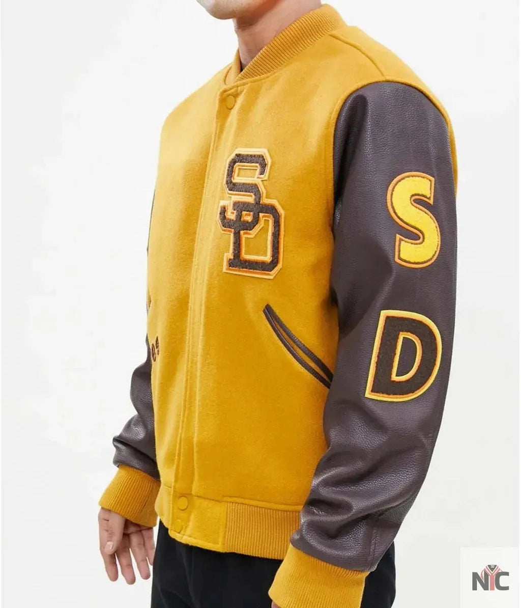 Logo San Diego Padres Full-Zip Varsity Jacket Clanton Jacket