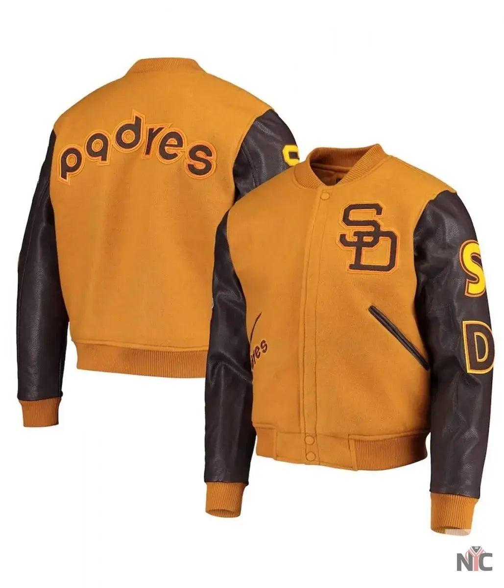 Logo San Diego Padres Full-Zip Varsity Jacket Clanton Jacket