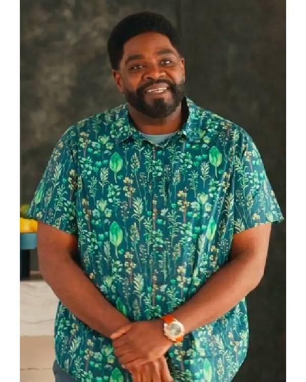 Loot S03 Ron Funches Leaf Print Shirt