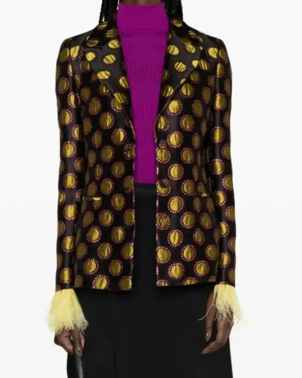 Loot S03 Molly Wells Black & Gold Dot Blazer