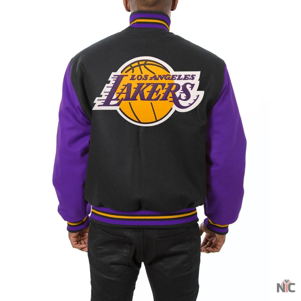 Los Angeles Lakers Black & Purple Wool Varsity Jacket Clanton Jacket
