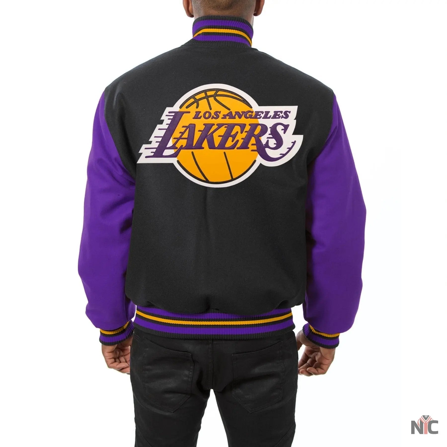 Los Angeles Lakers Black & Purple Wool Varsity Jacket Clanton Jacket