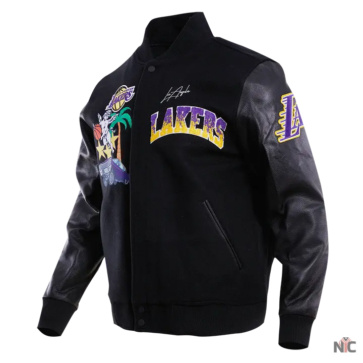 Los Angeles Lakers Gradient Logo Wool Varsity Jacket Clanton Jacket