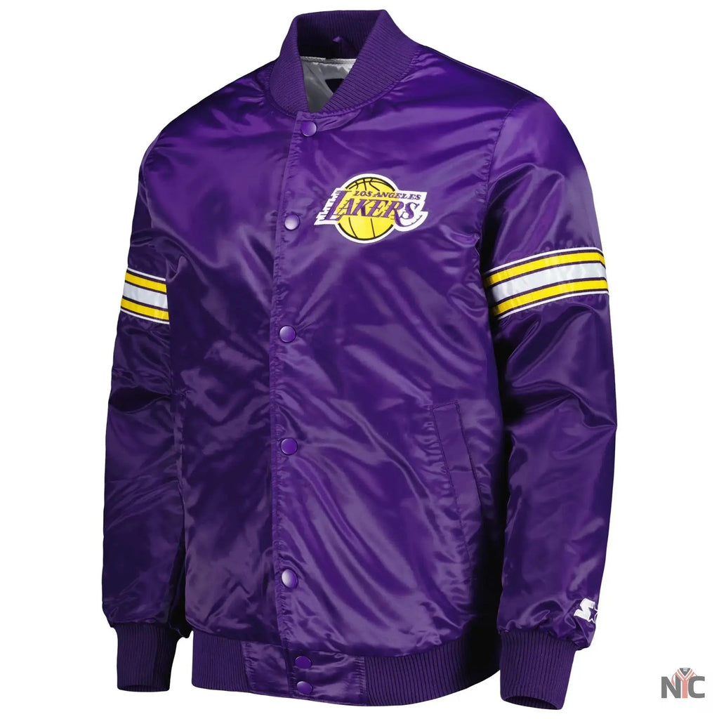 Los Angeles Lakers Pick & Roll Purple Varsity Jacket Clanton Jacket