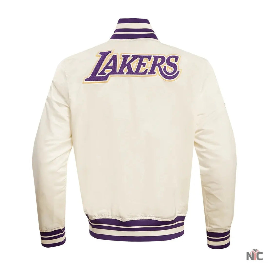 Los Angeles Lakers Retro Classic Rib Satin Varsity Jacket Clanton Jacket