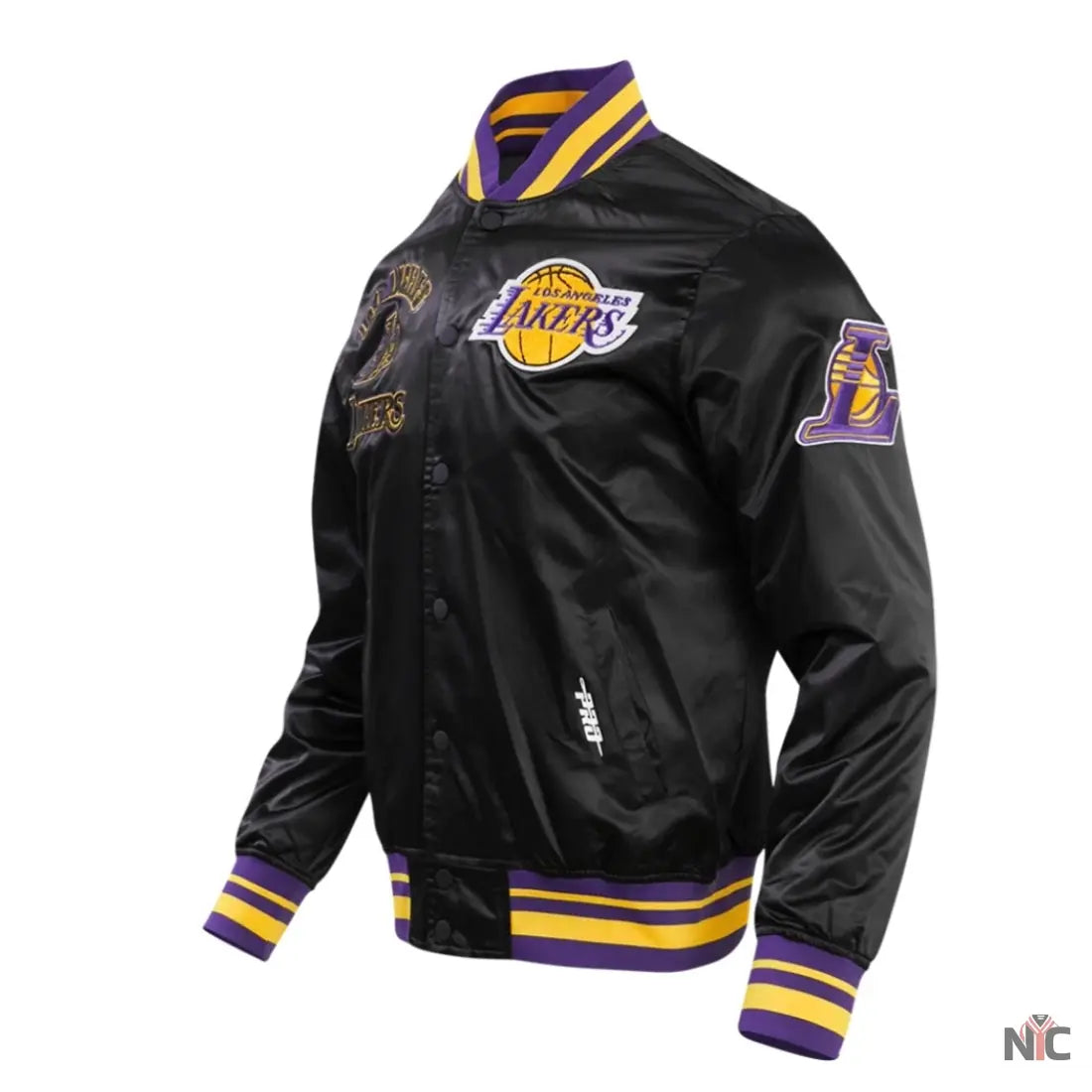 Los Angeles Lakers Retro Classic Rib Satin Varsity Jacket Clanton Jacket