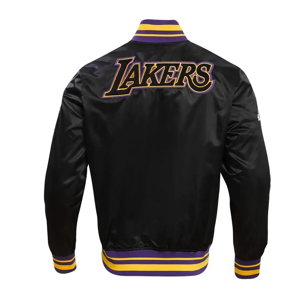 Los Angeles Lakers Retro Classic Rib Satin Varsity Jacket Clanton Jacket