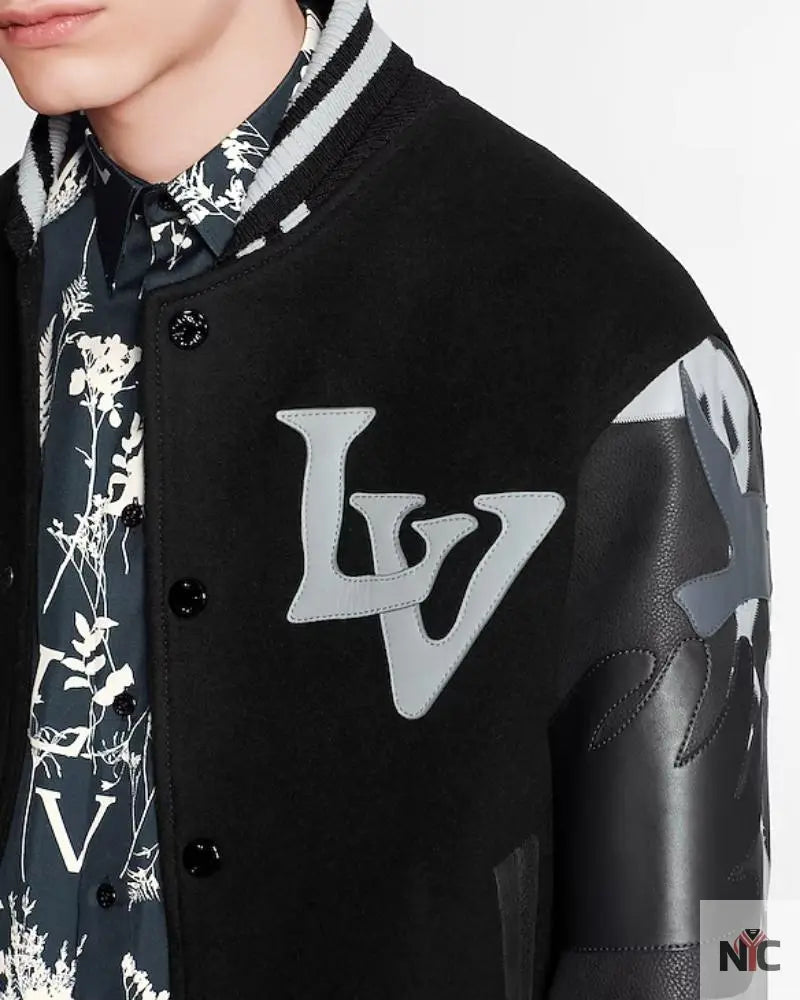 Louis Vuitton Chains Camo Varsity Jacket Clanton Jacket