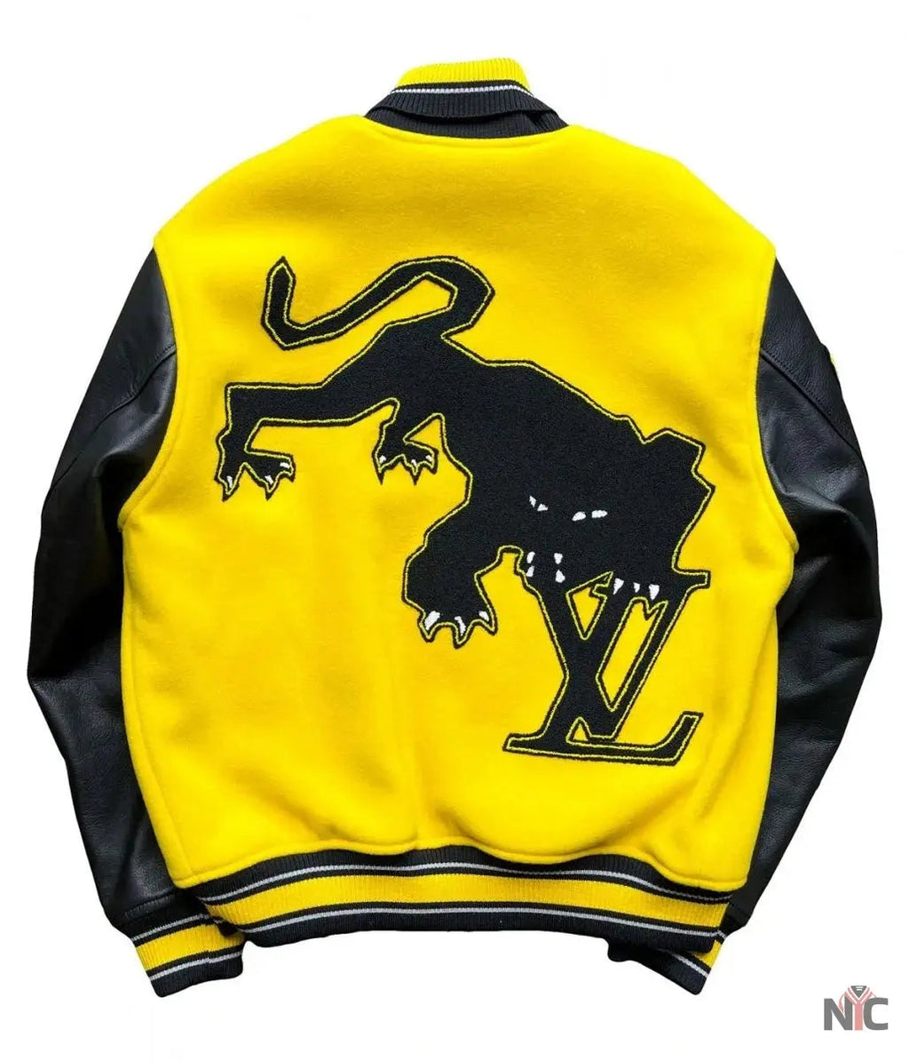 Louis Vuitton Letterman Yellow and Black Varsity Jacket Clanton Jacket