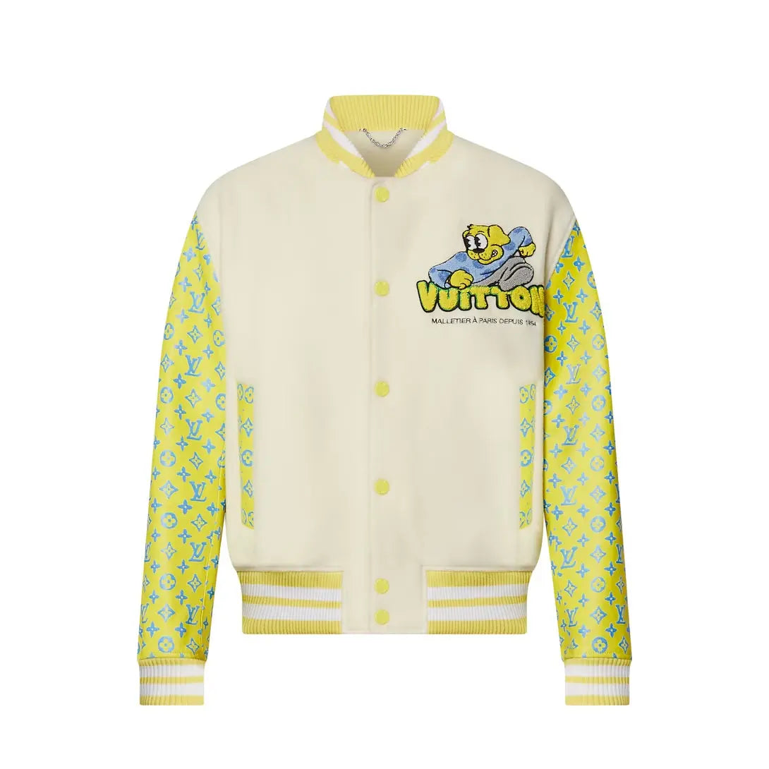 Louis Vuitton Monogram Playground Varsity Blouson Jacket Clanton Jacket