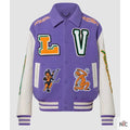 Louis Vuitton Purple and White Varsity Jacket Clanton Jacket