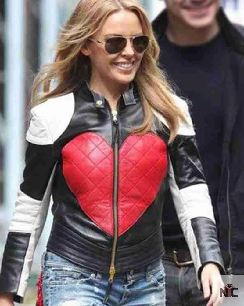 Love Heart Kylie Minogue Leather Jacket Clanton Jacket