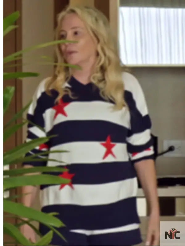 Love Hotel S01 Shannon Beador Red Stars Striped Sweater Clanton Jacket