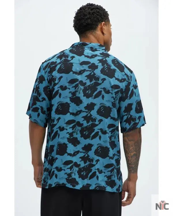 Love Island USA S07 Chris Seeley Blue Floral Shirt Clanton Jacket
